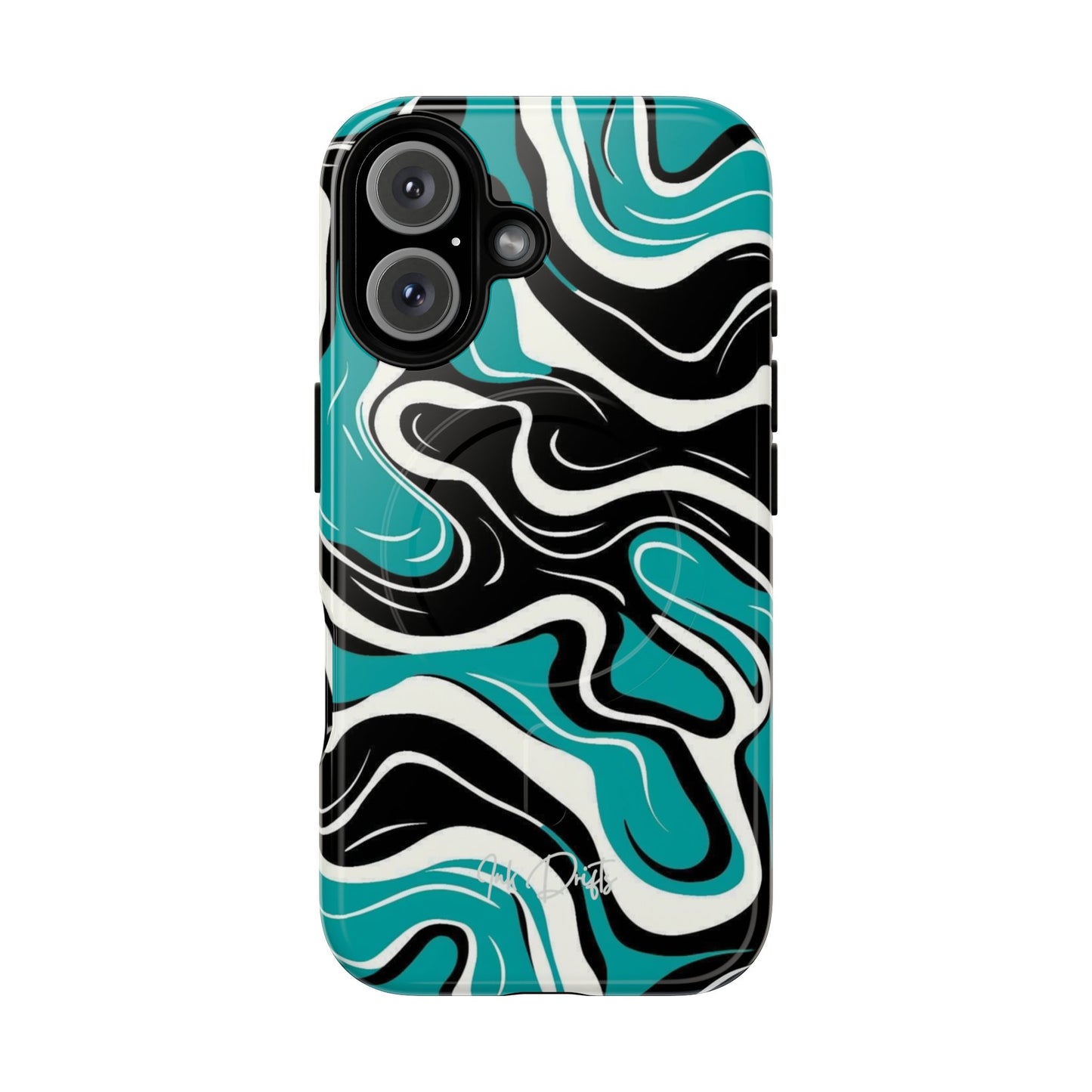 iPhone 16 Glossy Phone Case - Teal Tempest | MagSafe iPhone Case