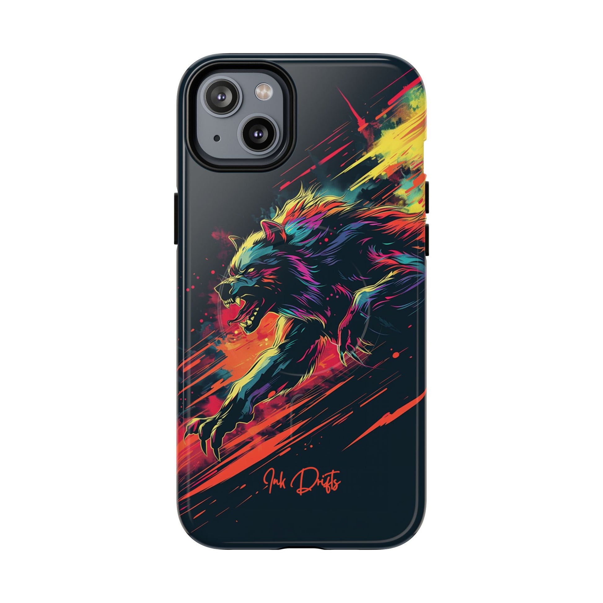 iPhone 14 Plus Glossy Phone Case - Lunar Werewolf | MagSafe iPhone Case