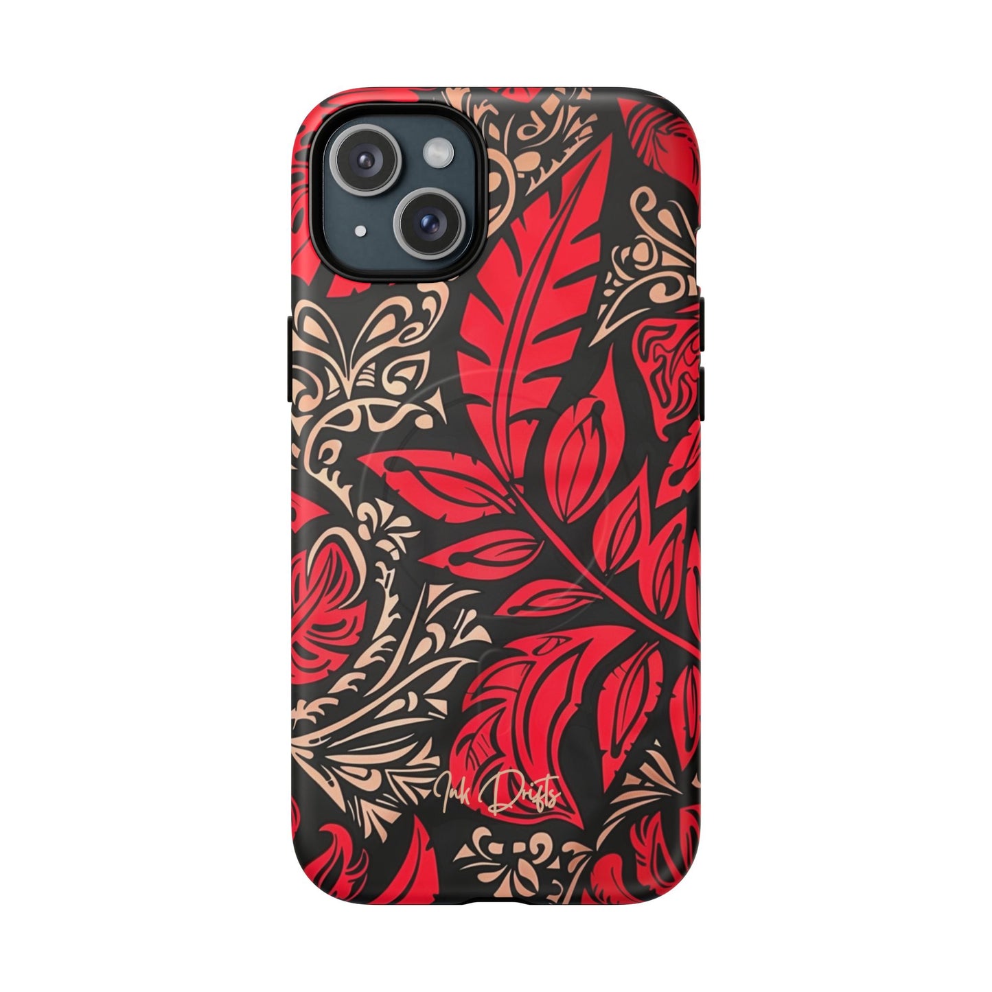 iPhone 15 Plus Matte Phone Case - Crimson Foliage | MagSafe iPhone Case