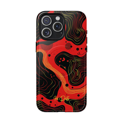 iPhone 15 Pro Max Glossy Phone Case - Ember Waves | MagSafe iPhone Case