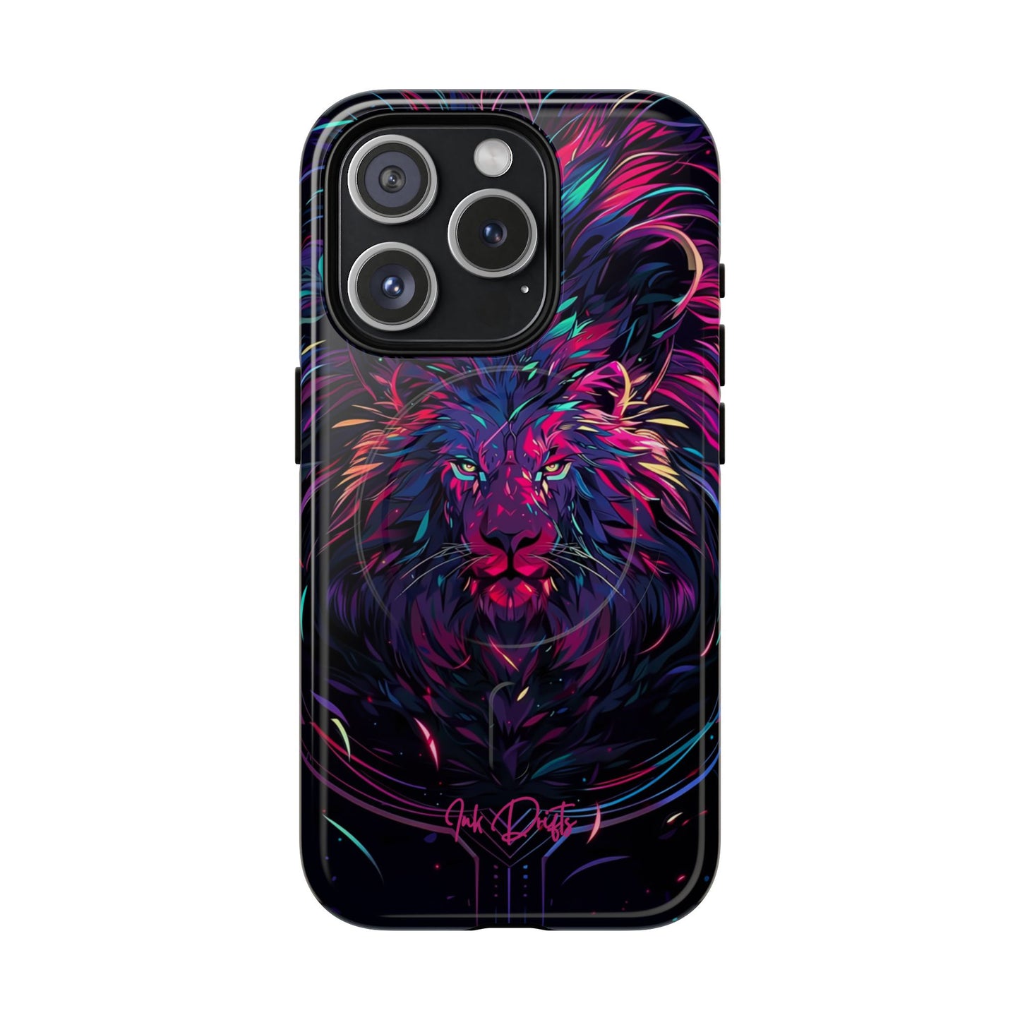 iPhone 15 Pro Glossy Phone Case - Neon Majesty | MagSafe iPhone Case