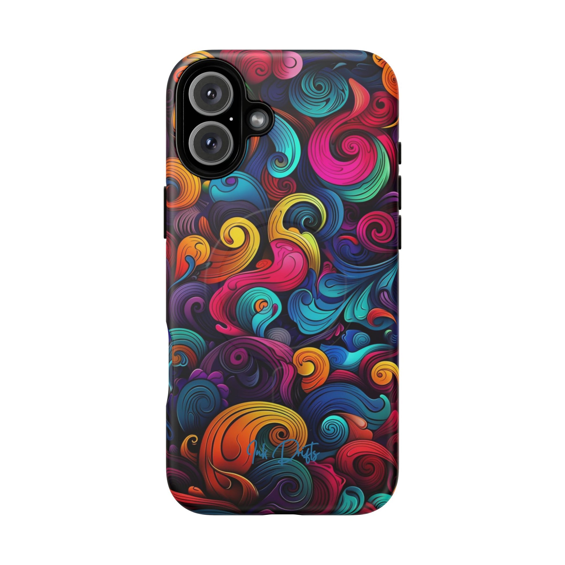 iPhone 16 Plus Matte Phone Case - Psychedelic Waves | MagSafe iPhone Case