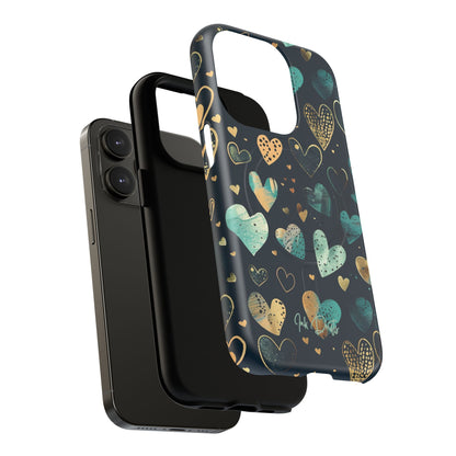 Phone Case - Golden Hearts | MagSafe iPhone Case