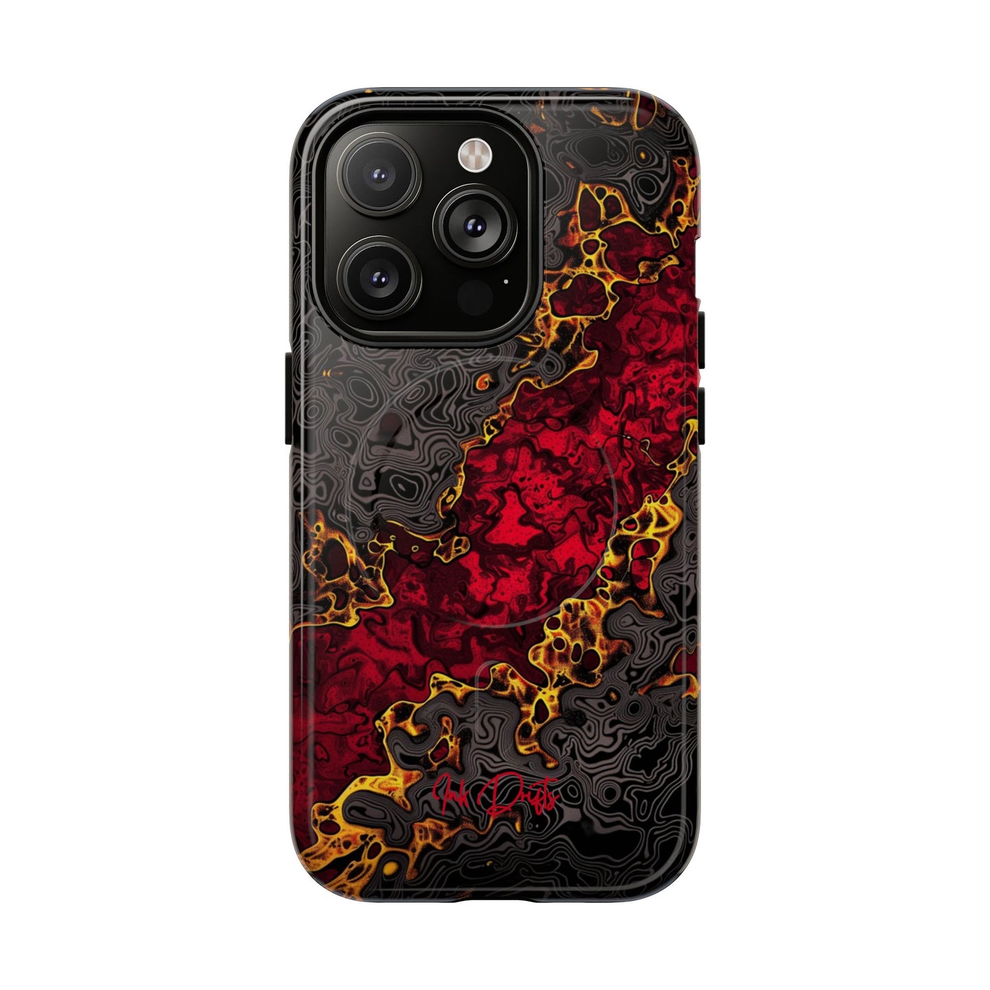 iPhone 14 Pro Glossy Phone Case - Volcanic Veins | MagSafe iPhone Case