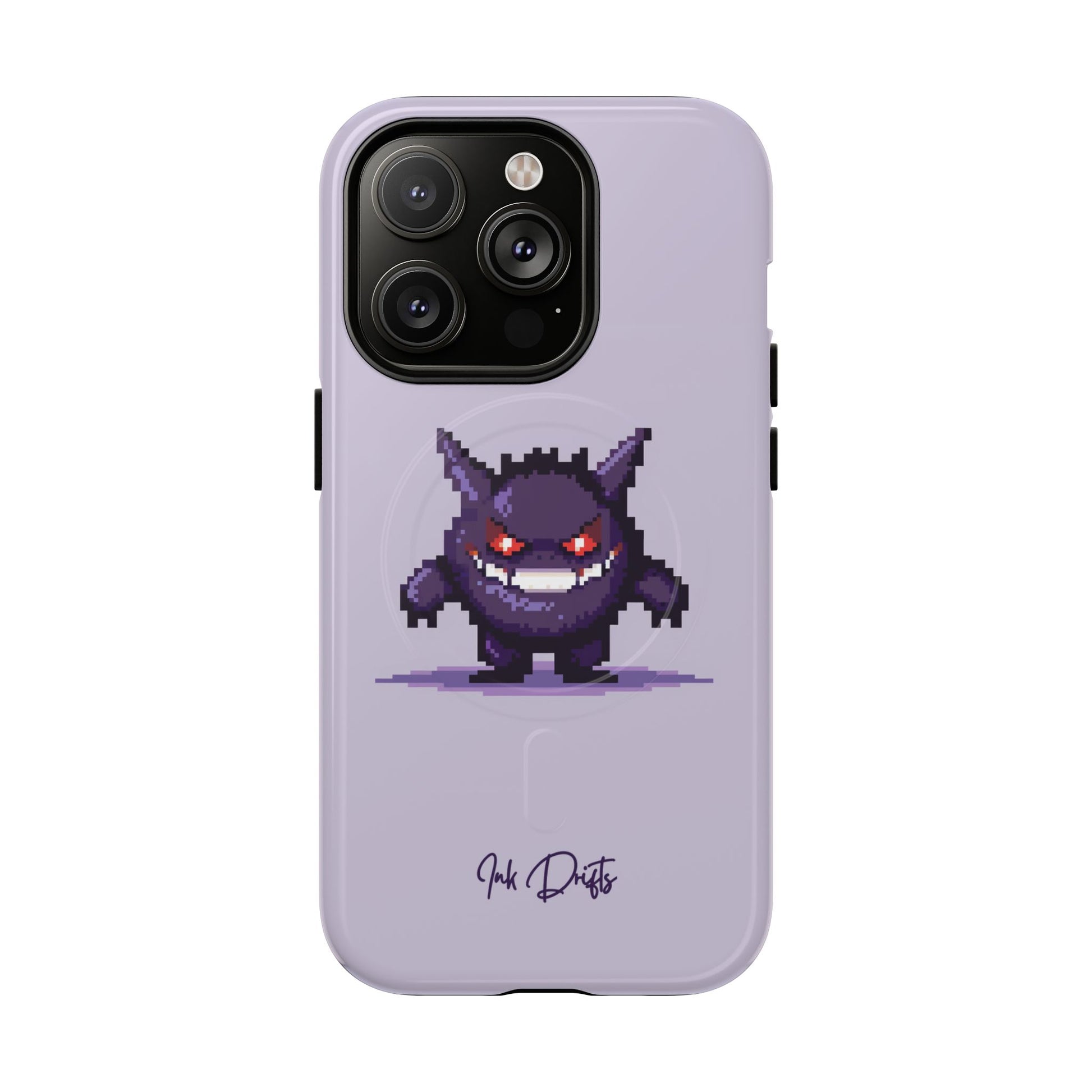 iPhone 14 Pro Glossy Phone Case - Pixel Gengar | MagSafe iPhone Case