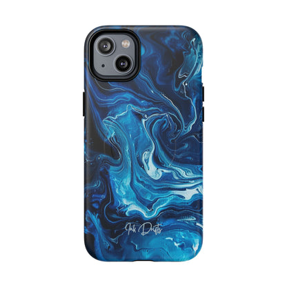 iPhone 14 Plus Matte Phone Case - Blue Swirl | MagSafe iPhone Case