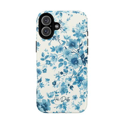 iPhone 16 Plus Matte Phone Case - Blue Blossom | MagSafe iPhone Case