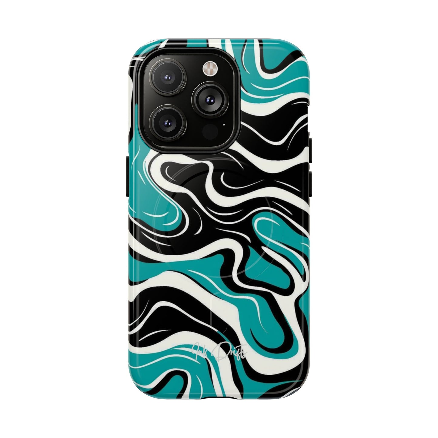 iPhone 14 Pro Glossy Phone Case - Teal Tempest | MagSafe iPhone Case