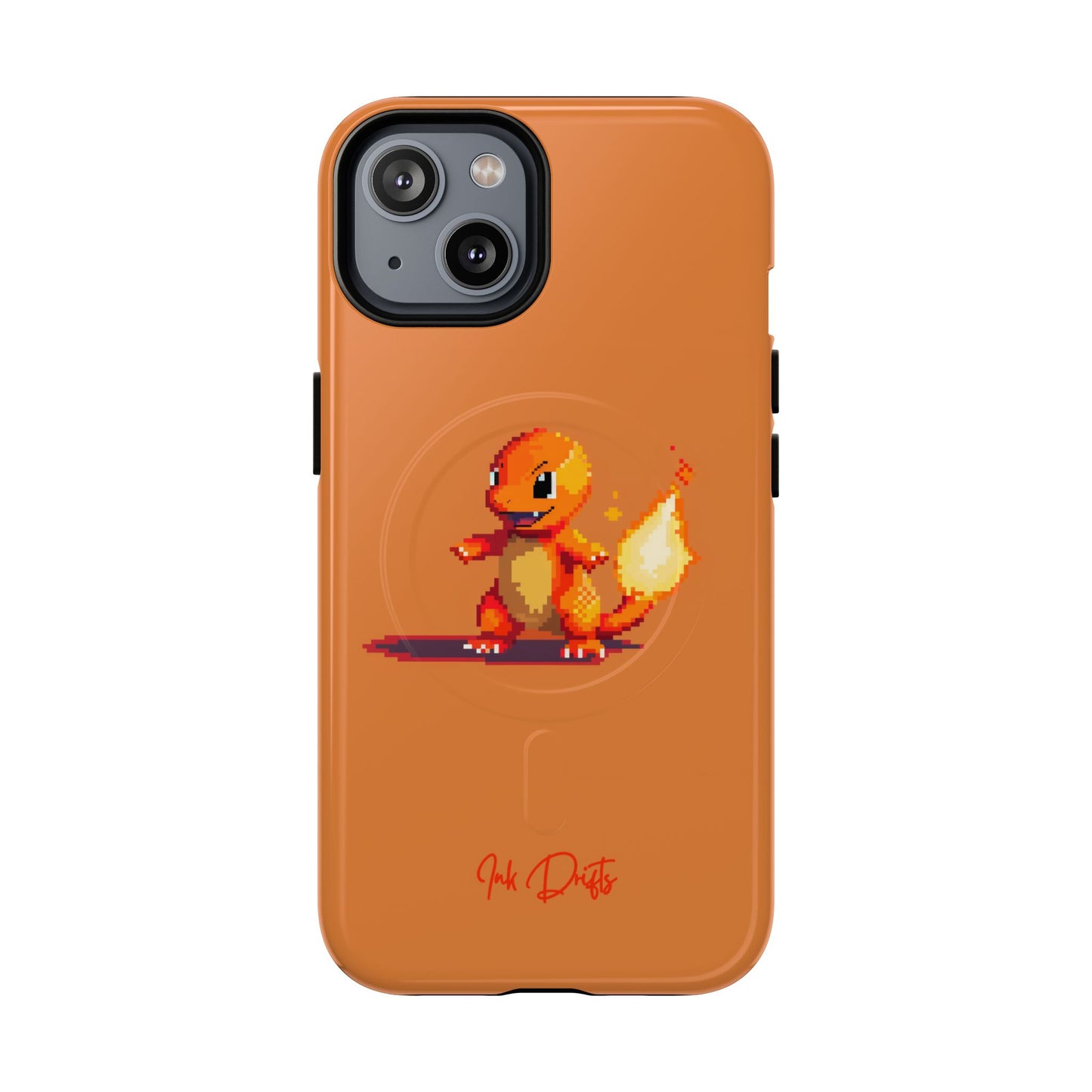 iPhone 14 Glossy Phone Case - Pixel Charmander | MagSafe iPhone Case