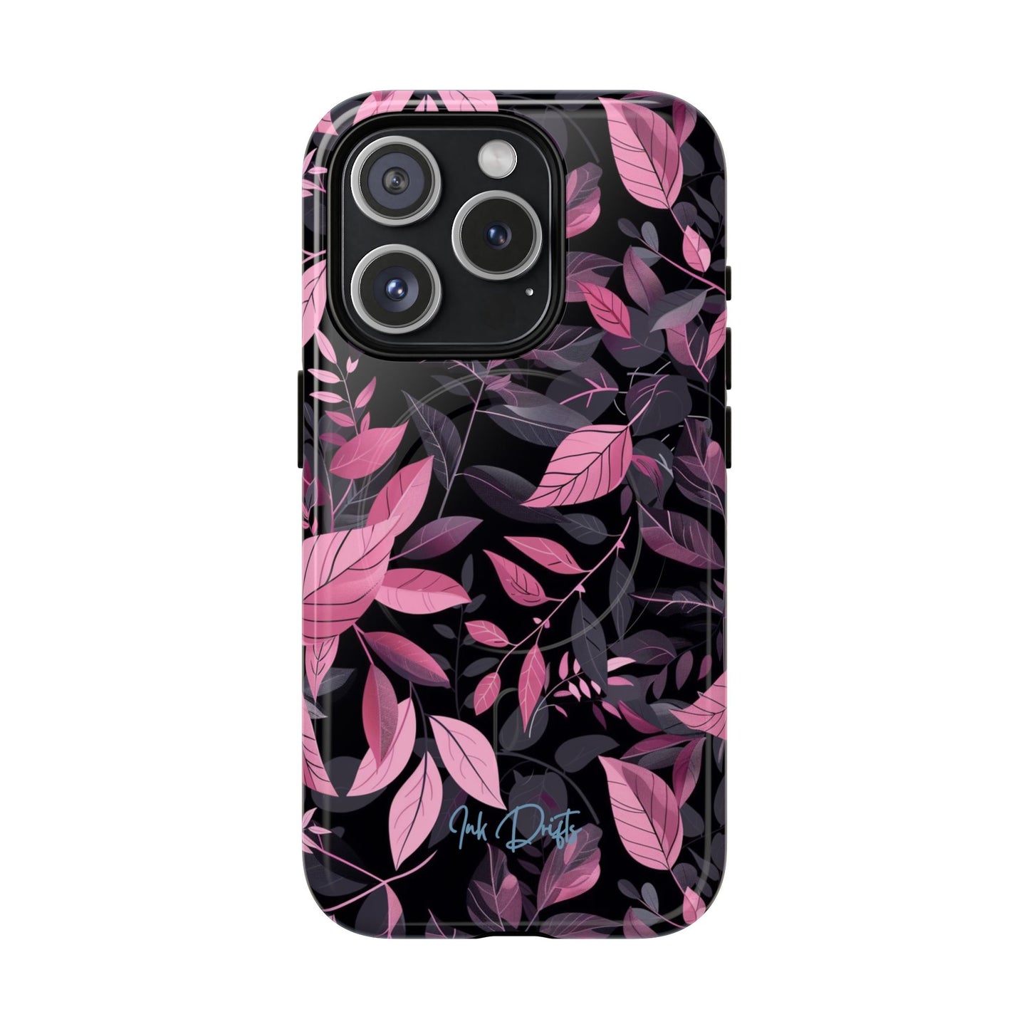 iPhone 15 Pro Glossy Phone Case - Dusky Leaves | MagSafe iPhone Case