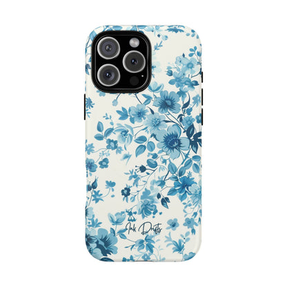 iPhone 16 Pro Max Matte Phone Case - Blue Blossom | MagSafe iPhone Case