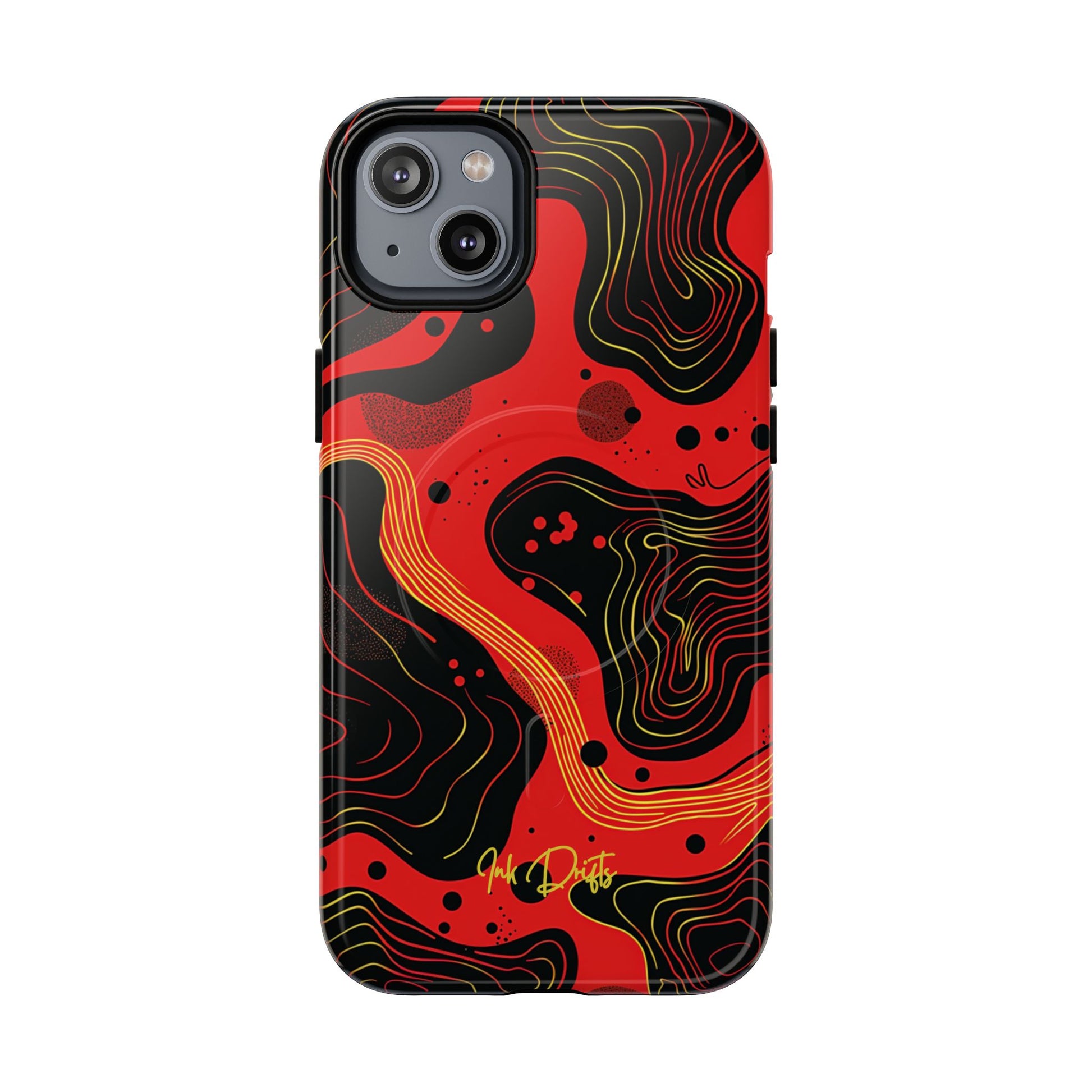 iPhone 14 Plus Glossy Phone Case - Ember Waves | MagSafe iPhone Case