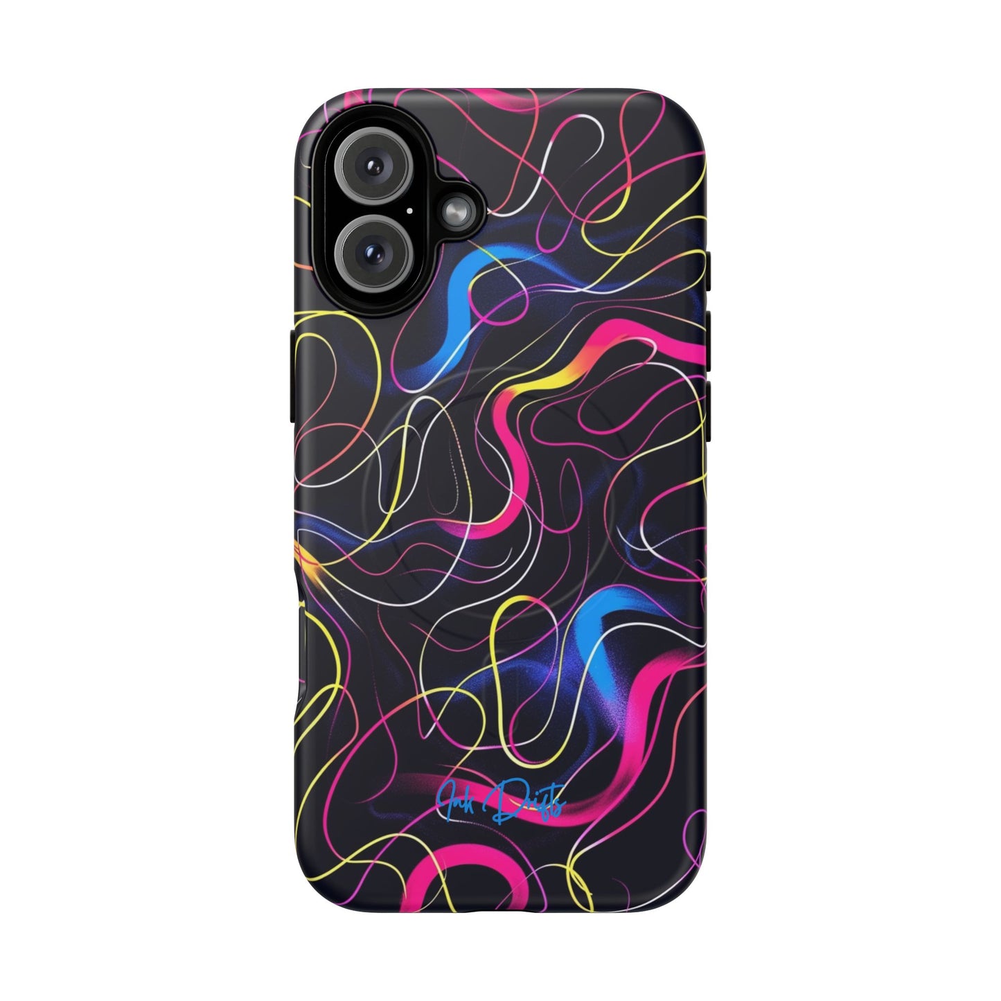 iPhone 16 Plus Matte Phone Case - Neon Tangles | MagSafe iPhone Case