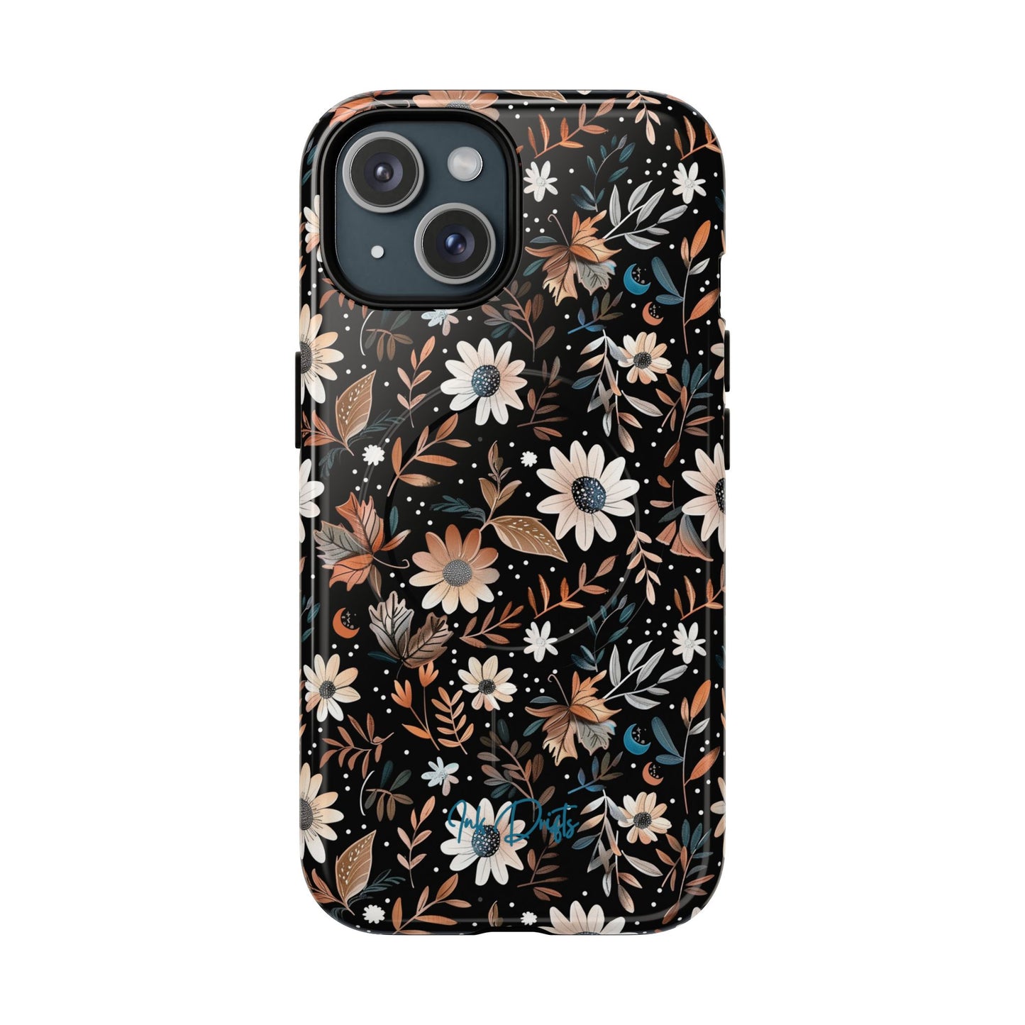 iPhone 15 Glossy Phone Case - Midnight Meadow | MagSafe iPhone Case