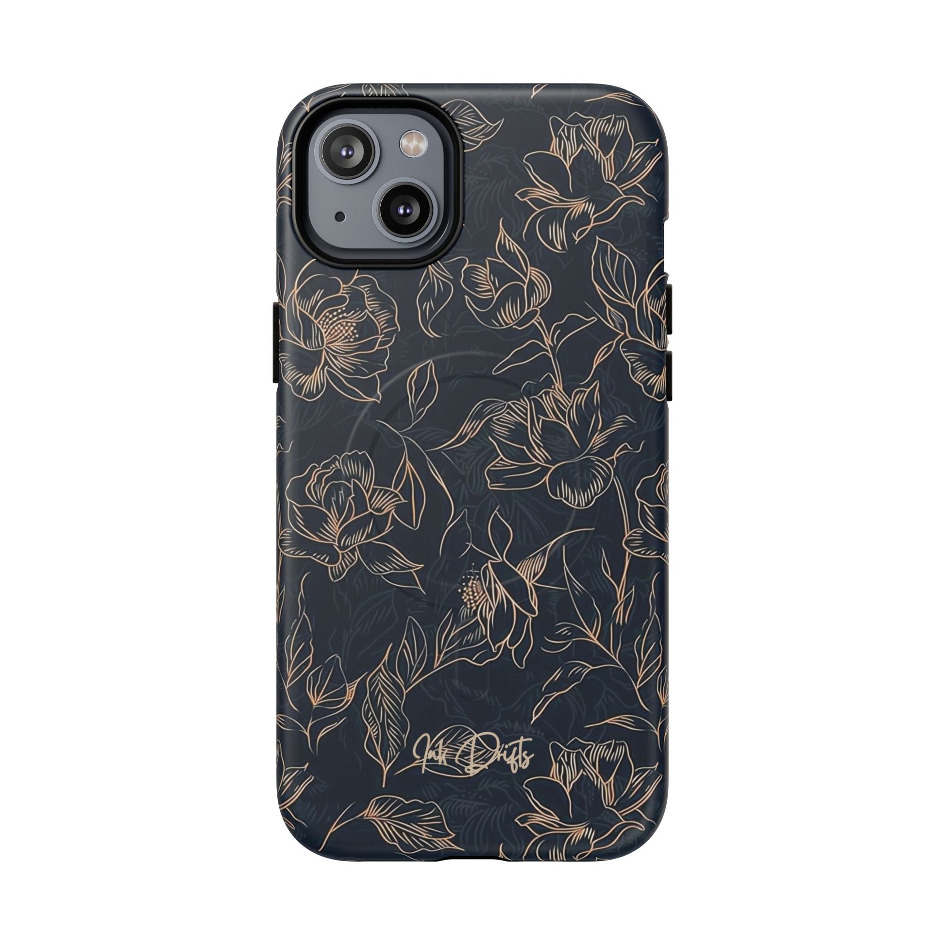 iPhone 14 Plus Matte Phone Case - Golden Elegance | MagSafe iPhone Case