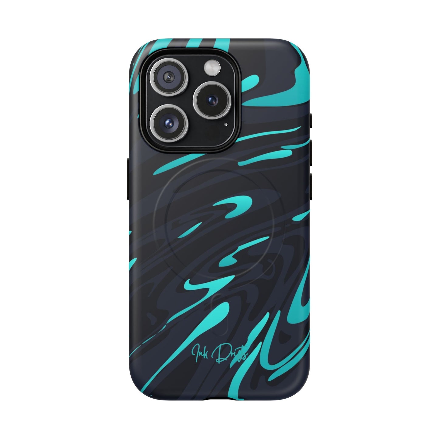 iPhone 15 Pro Matte Phone Case - Turquoise Splash | MagSafe iPhone Case