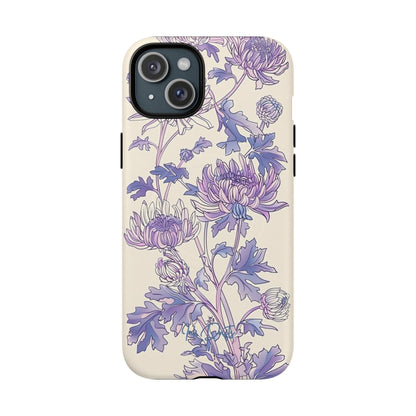 iPhone 15 Plus Matte Phone Case - Lavender Bloom | MagSafe iPhone Case