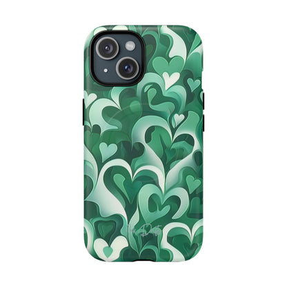 iPhone 15 Matte Phone Case - Emerald Love | MagSafe iPhone Case