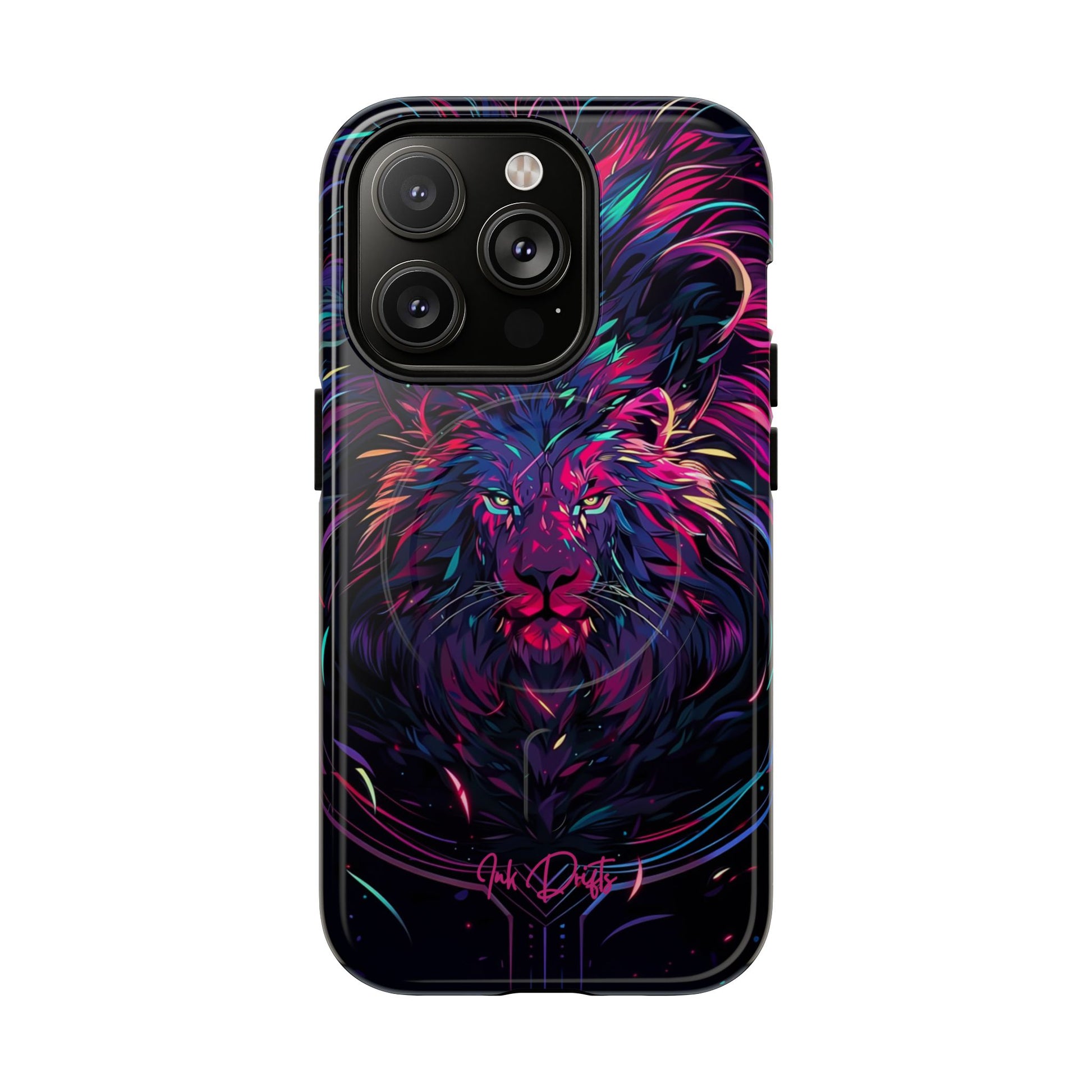 iPhone 14 Pro Glossy Phone Case - Neon Majesty | MagSafe iPhone Case