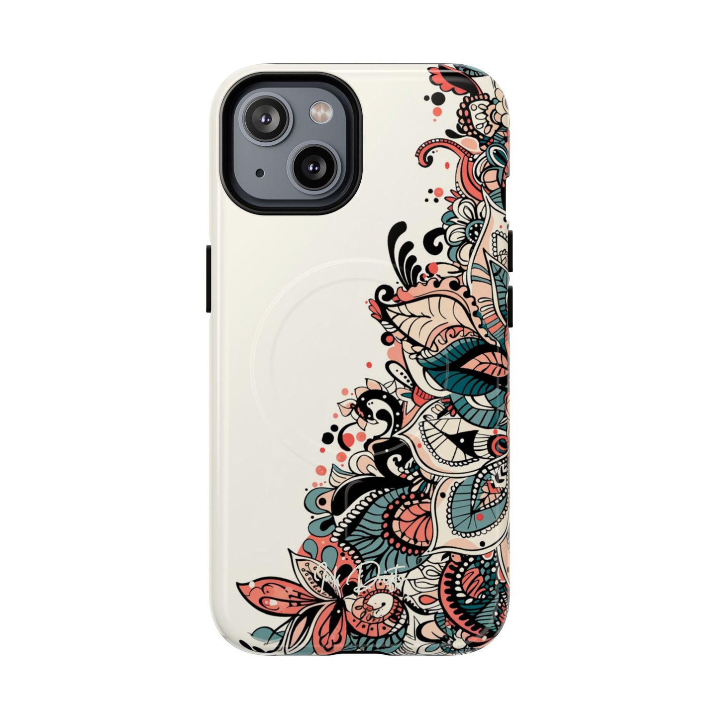 iPhone 14 Glossy Phone Case - Floral Cascade | MagSafe iPhone Case