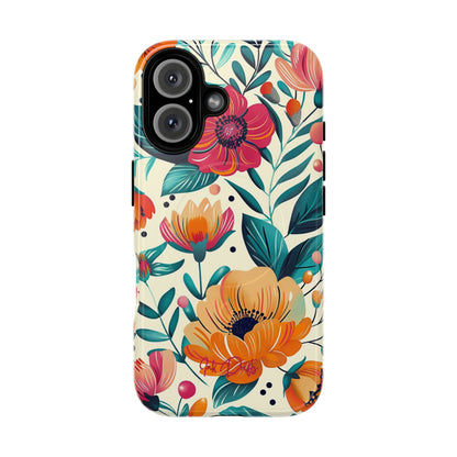 iPhone 16 Glossy Phone Case - Floral Garden | MagSafe iPhone Case