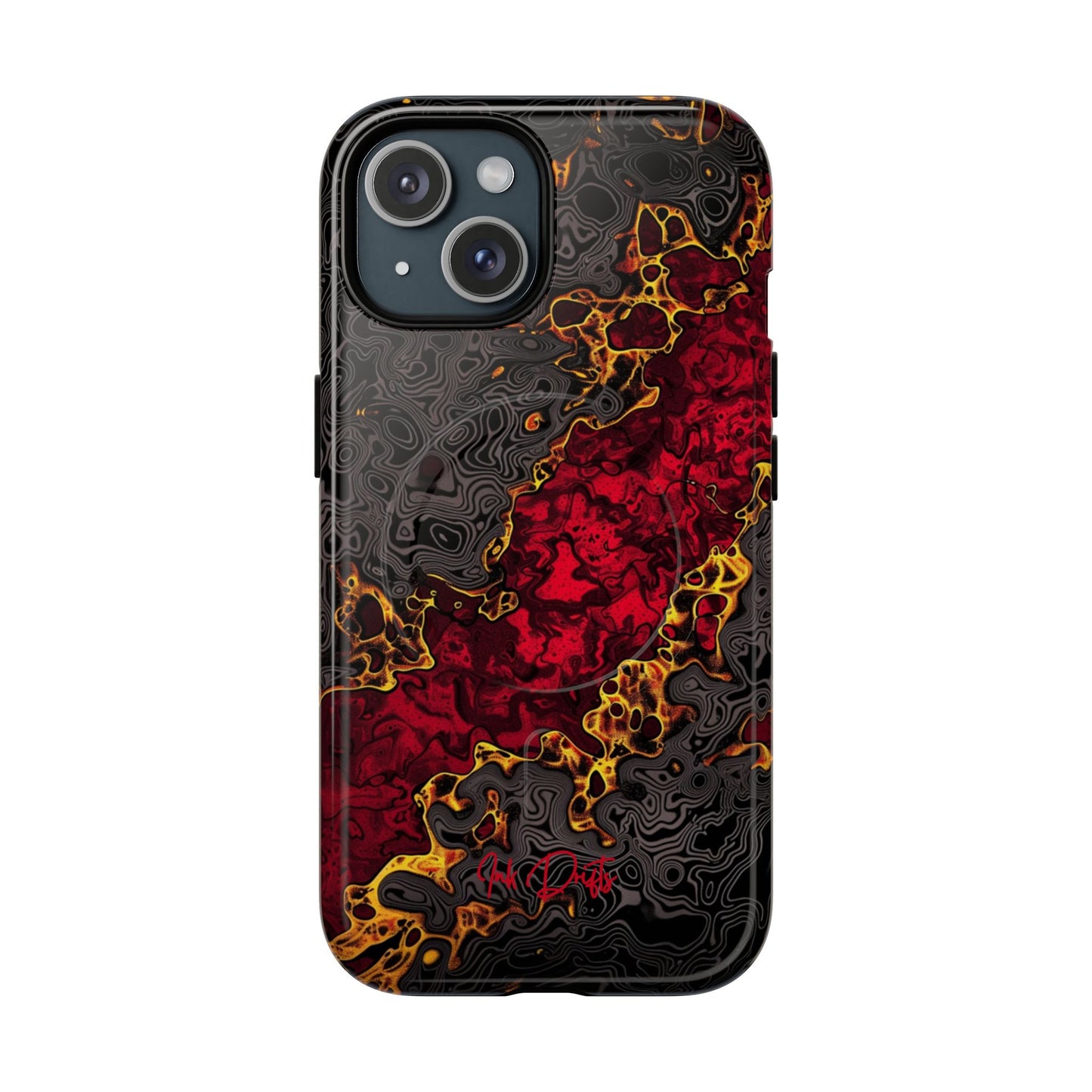 iPhone 15 Glossy Phone Case - Volcanic Veins | MagSafe iPhone Case