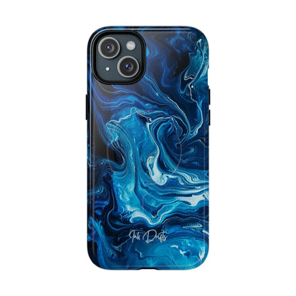 iPhone 15 Plus Glossy Phone Case - Blue Swirl | MagSafe iPhone Case