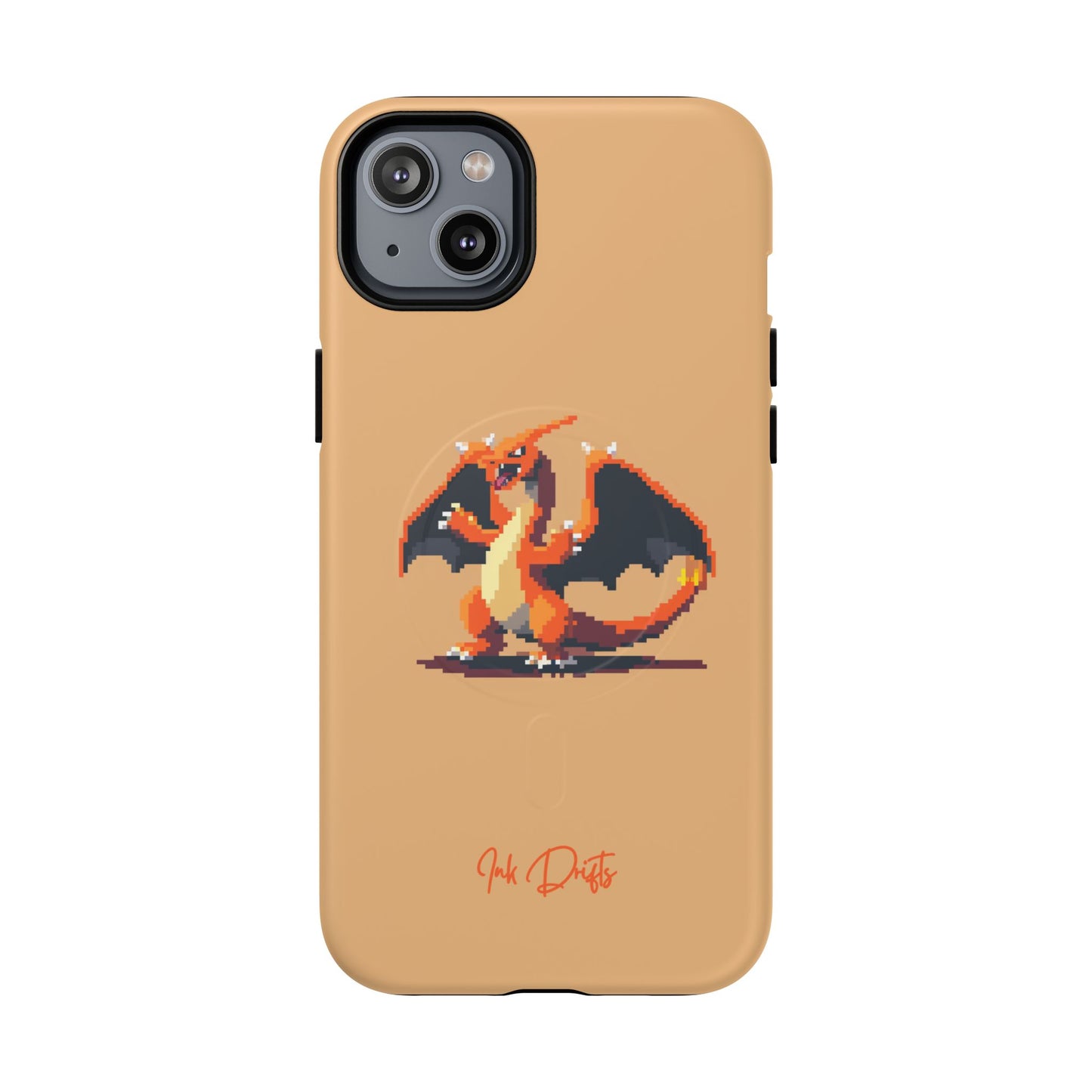 iPhone 14 Plus Matte Phone Case - Pixel Charizard | MagSafe iPhone Case