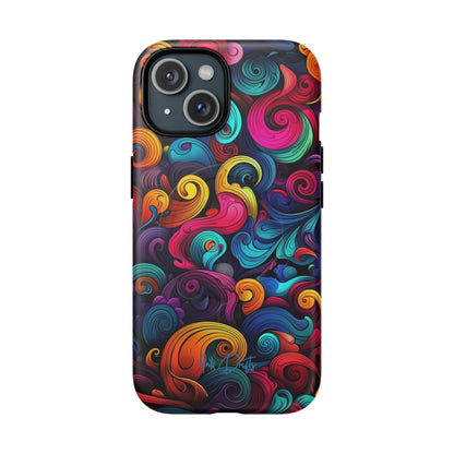 iPhone 15 Matte Phone Case - Psychedelic Waves | MagSafe iPhone Case