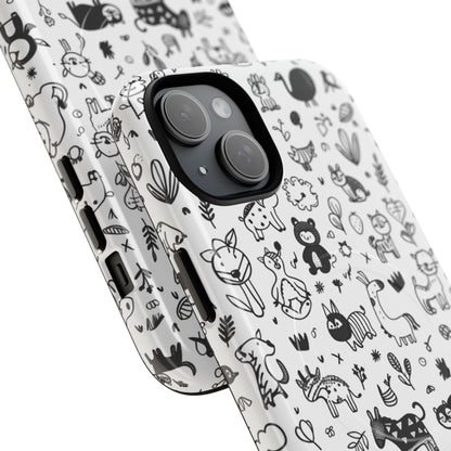 Phone Case - Doodle Zoo | MagSafe iPhone Case