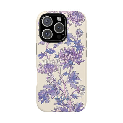 iPhone 16 Pro Matte Phone Case - Lavender Bloom | MagSafe iPhone Case