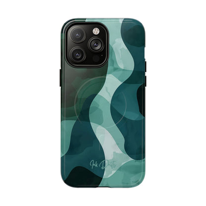 iPhone 14 Pro Max Glossy Phone Case - Verdant Waves | MagSafe iPhone Case