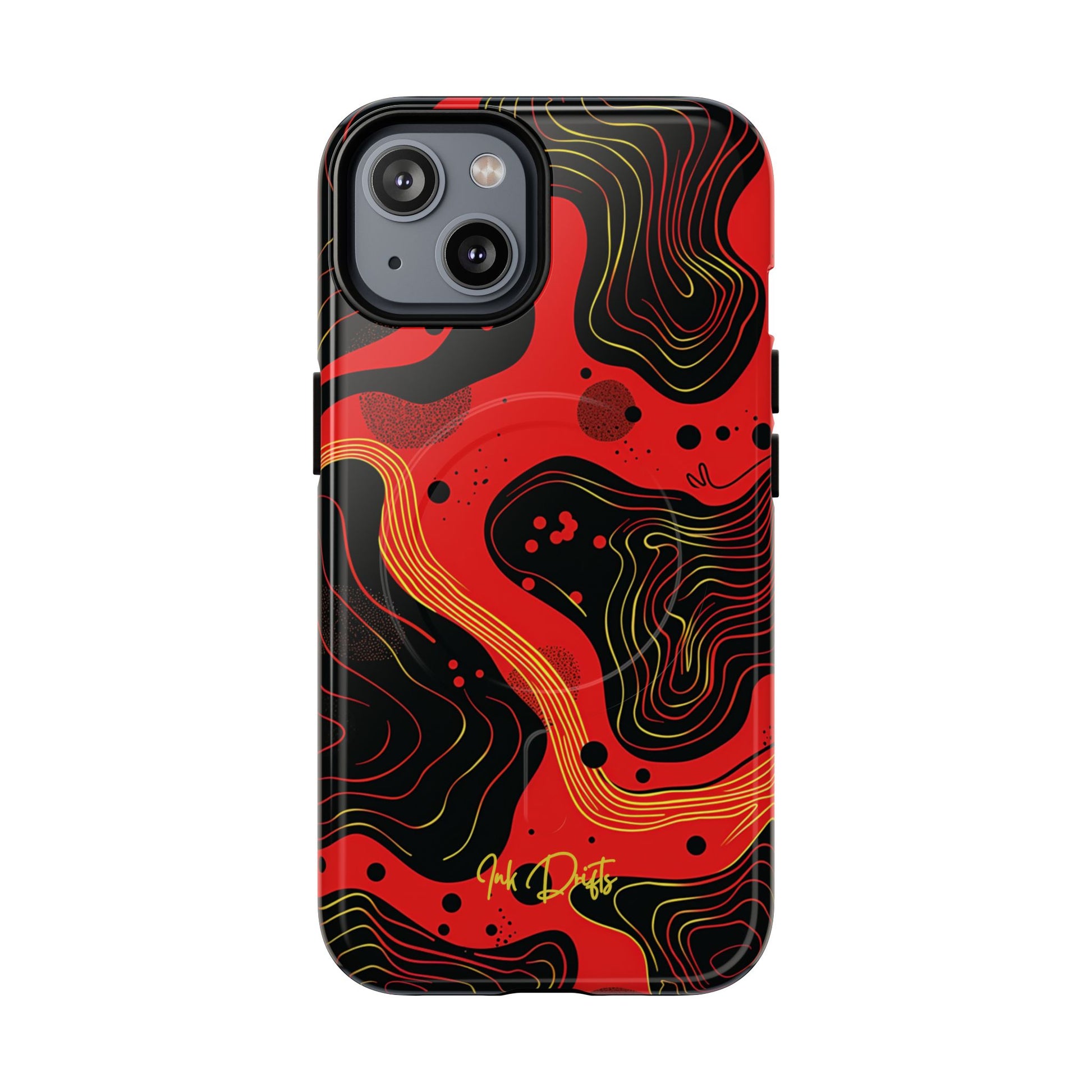 iPhone 14 Glossy Phone Case - Ember Waves | MagSafe iPhone Case