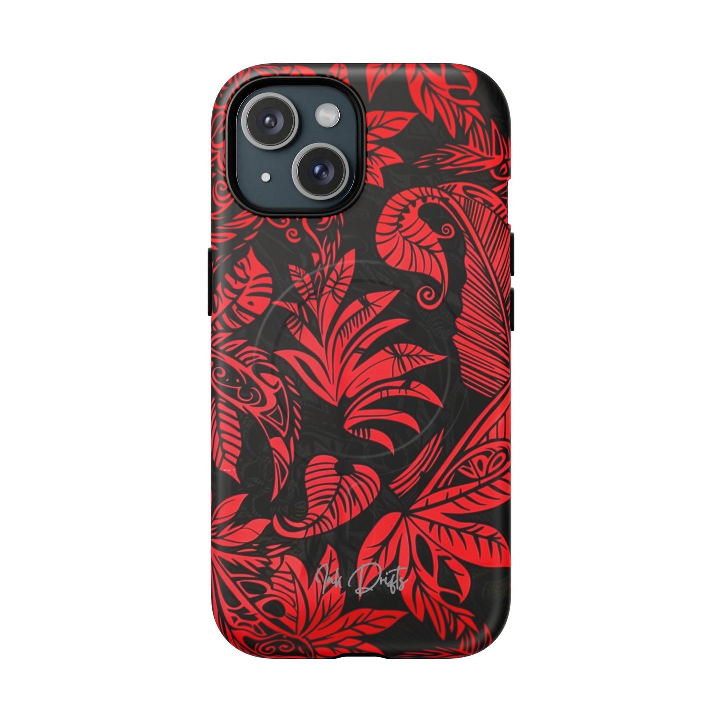 iPhone 15 Matte Phone Case - Crimson Jungle | MagSafe iPhone Case