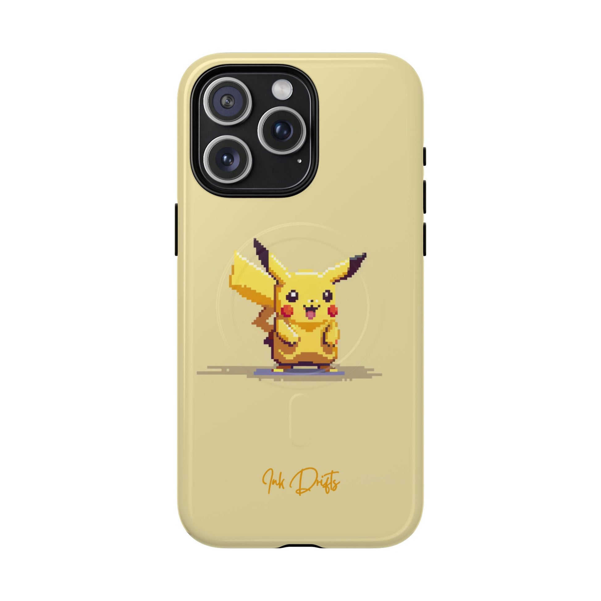 iPhone 15 Pro Max Glossy Phone Case - Pixel Pikachu | MagSafe iPhone Case