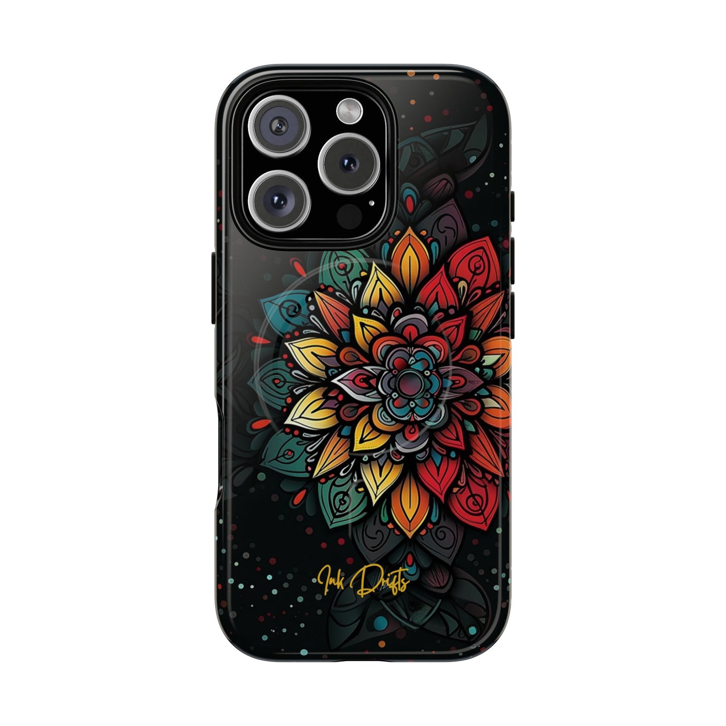 iPhone 16 Pro Glossy Phone Case - Mandala Radiance | MagSafe iPhone Case