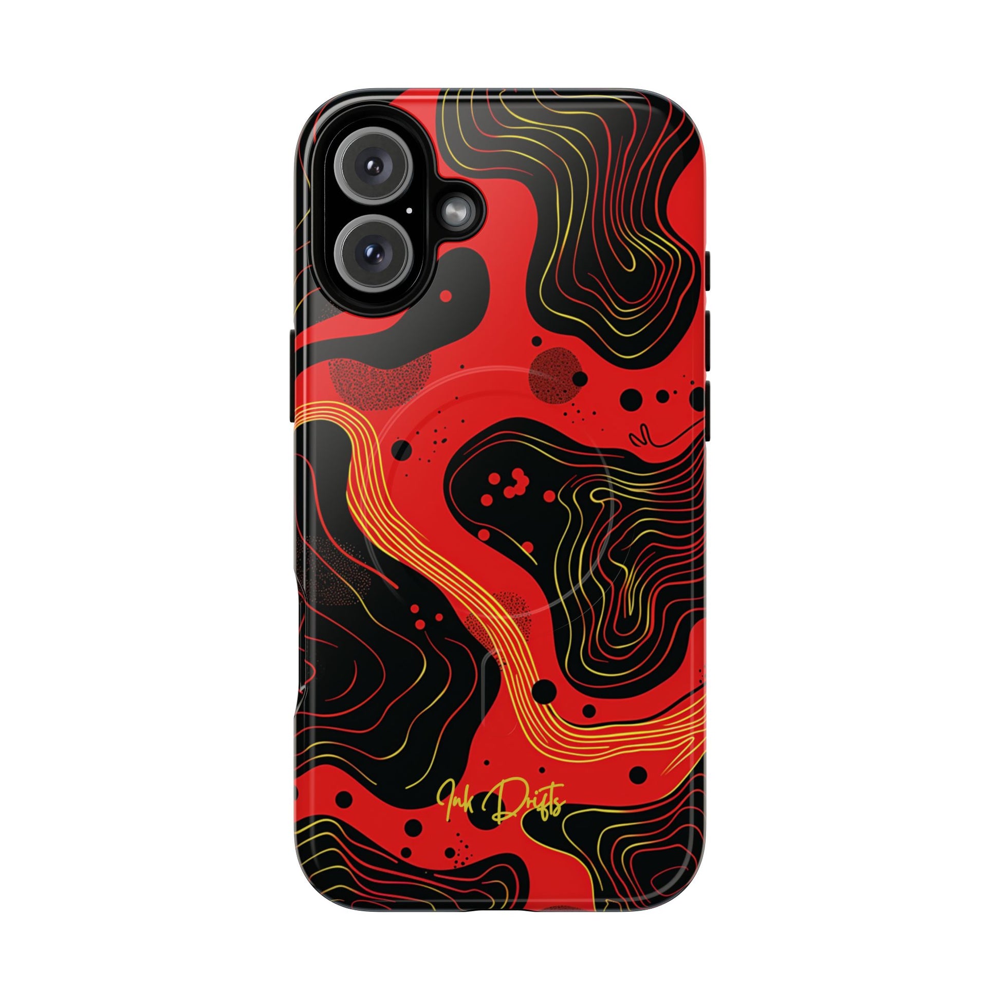 iPhone 16 Plus Glossy Phone Case - Ember Waves | MagSafe iPhone Case