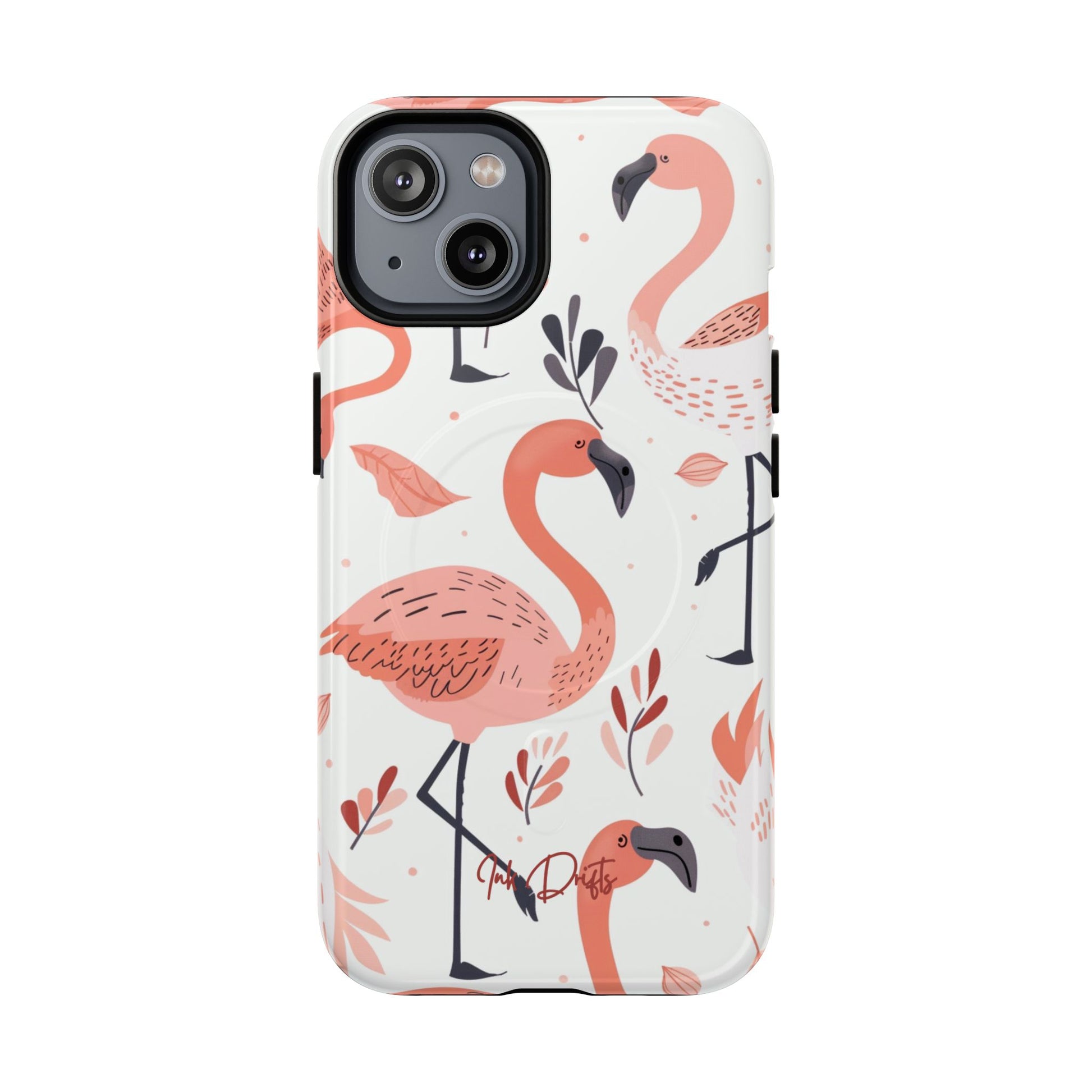 iPhone 14 Glossy Phone Case - Flamingo Paradise | MagSafe iPhone Case