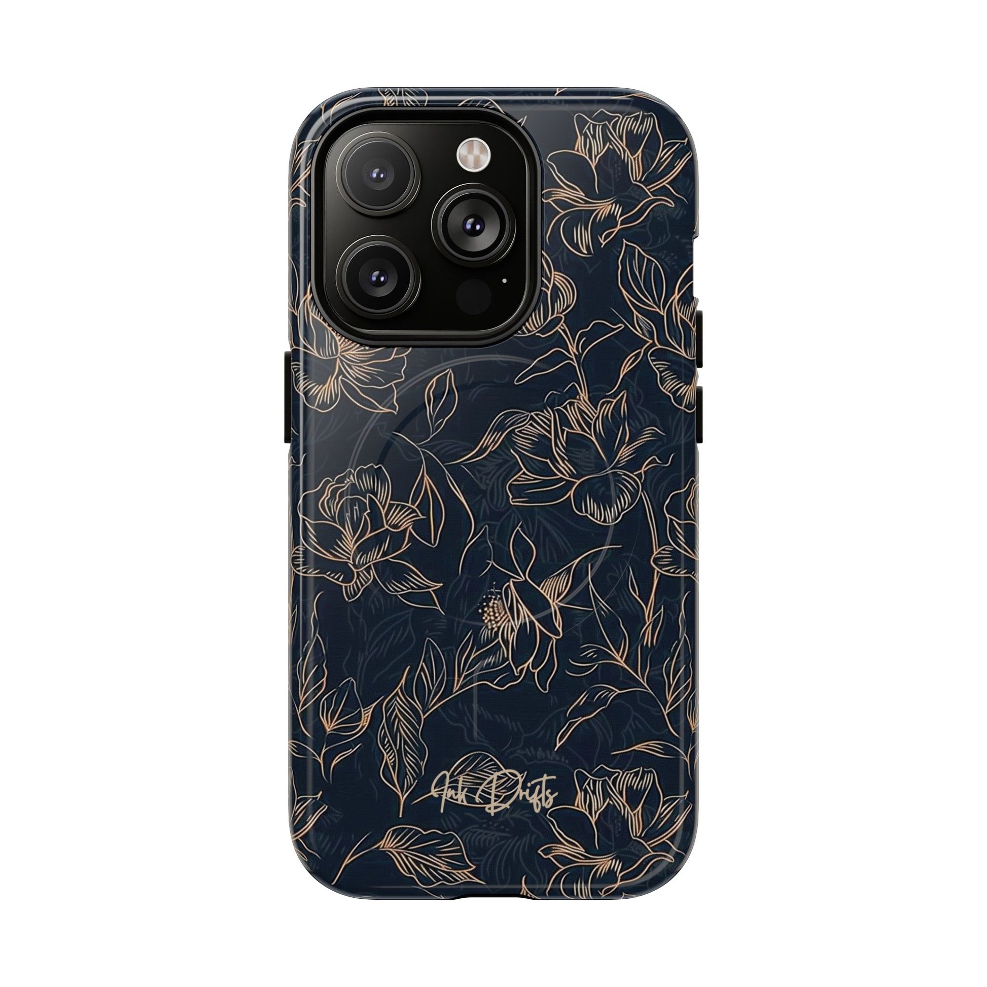 iPhone 14 Pro Glossy Phone Case - Golden Elegance | MagSafe iPhone Case