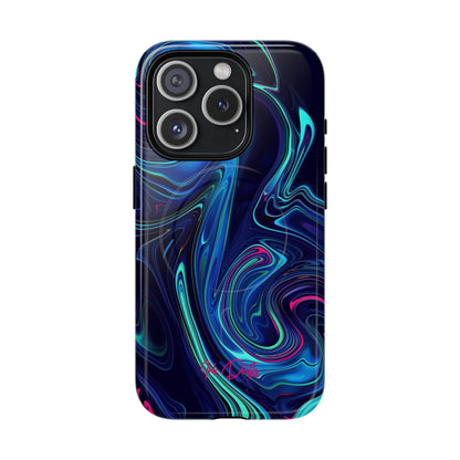 iPhone 15 Pro Glossy Phone Case - Neon Abyss | MagSafe iPhone Case