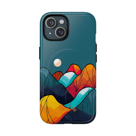 iPhone 15 Glossy Phone Case - Autumn Mountains | MagSafe iPhone Case