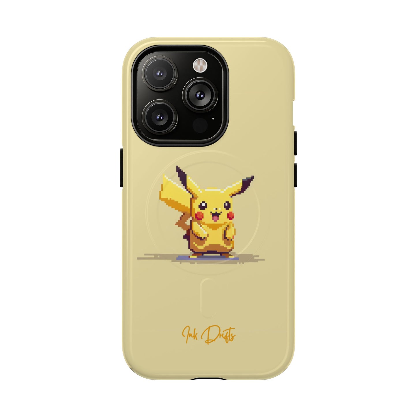 iPhone 14 Pro Glossy Phone Case - Pixel Pikachu | MagSafe iPhone Case