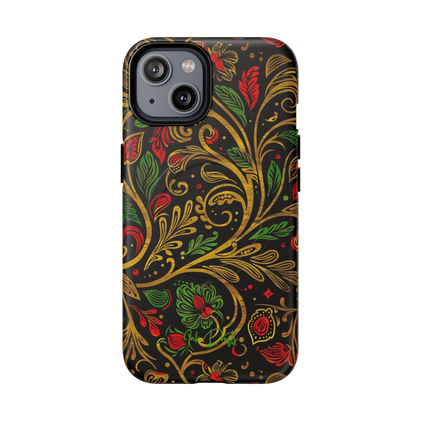 iPhone 14 Matte Phone Case - Golden Vines | MagSafe iPhone Case