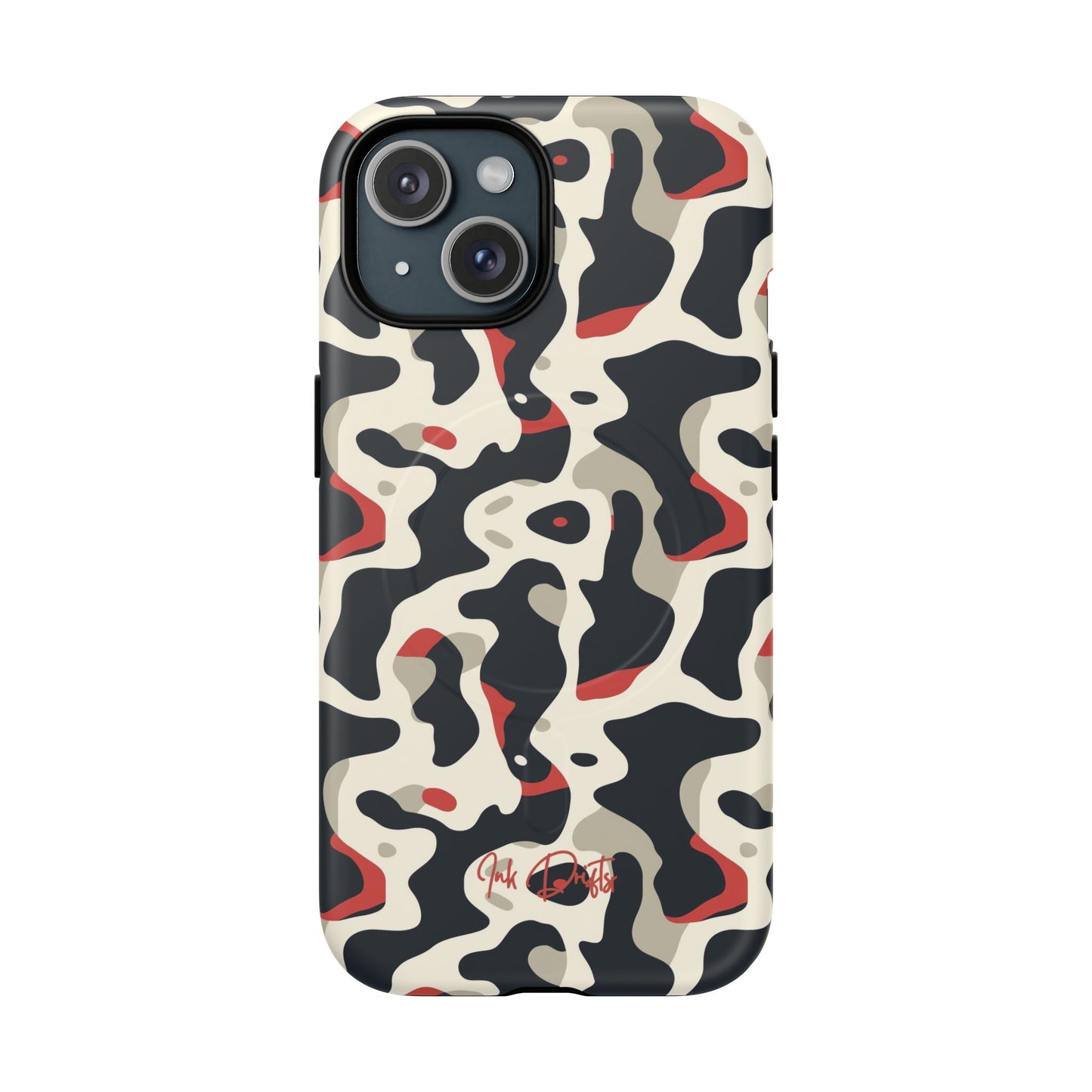 iPhone 15 Matte Phone Case - Cream Red Camo | MagSafe iPhone Case