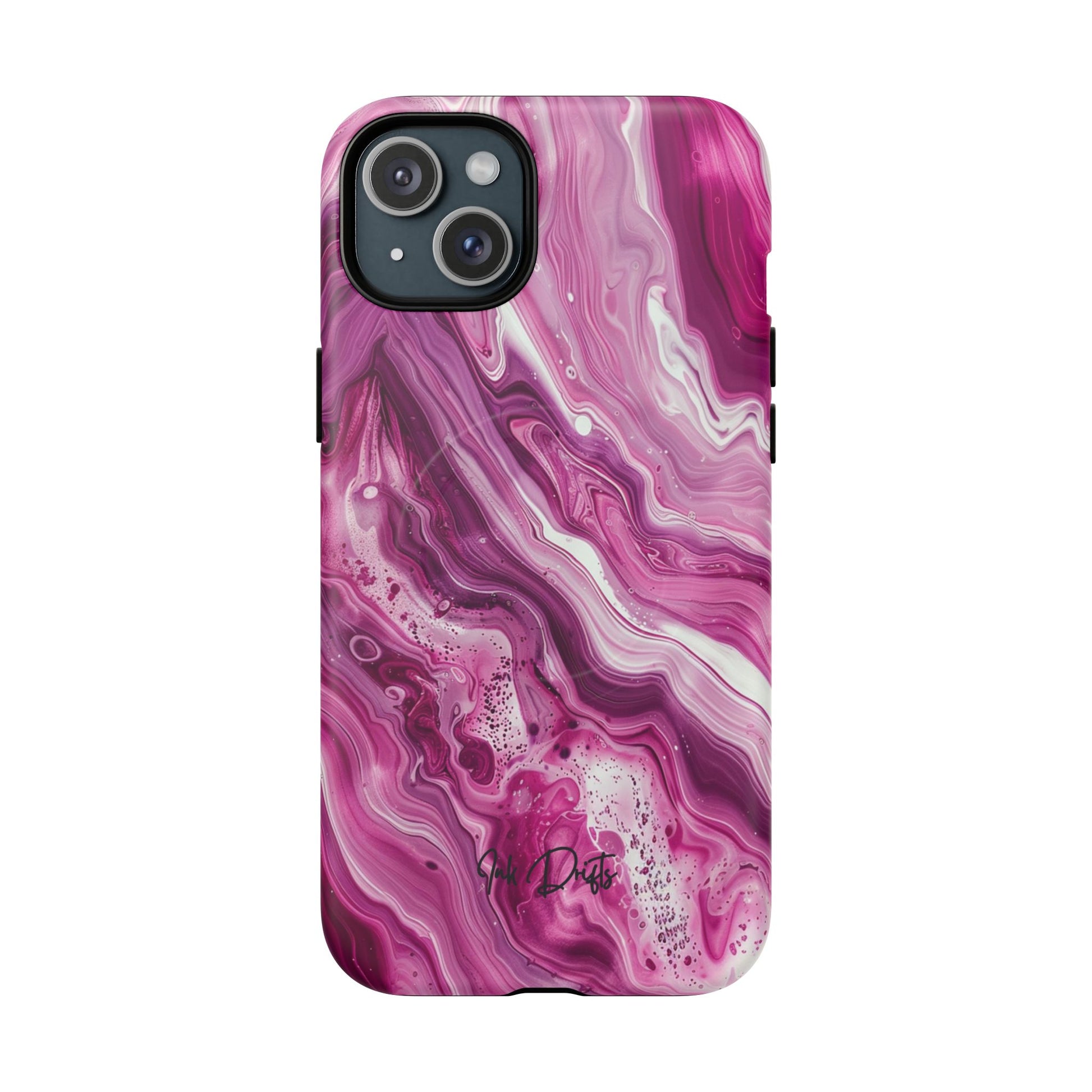 iPhone 15 Plus Matte Phone Case - Pink Marble | MagSafe iPhone Case