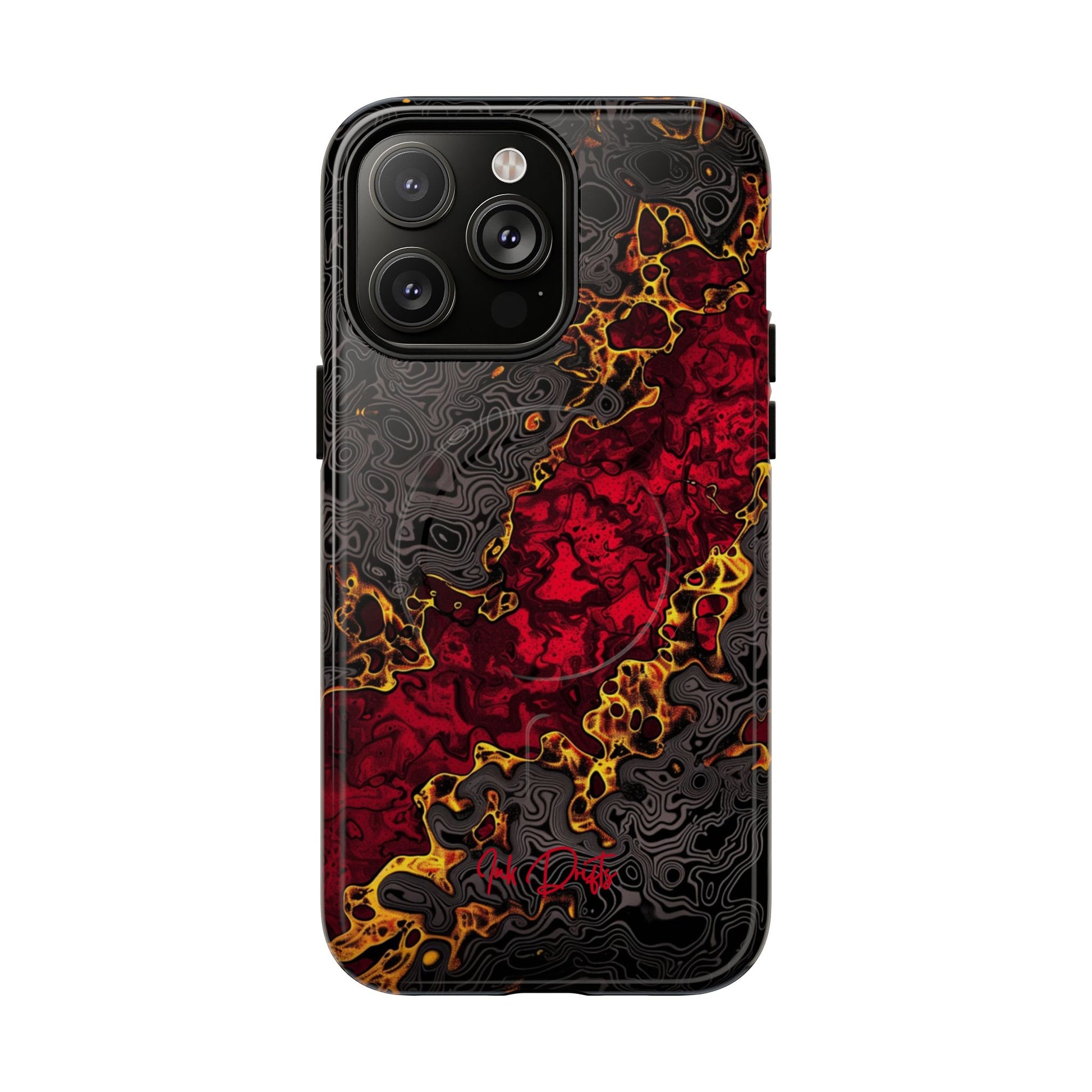 iPhone 14 Pro Max Glossy Phone Case - Volcanic Veins | MagSafe iPhone Case