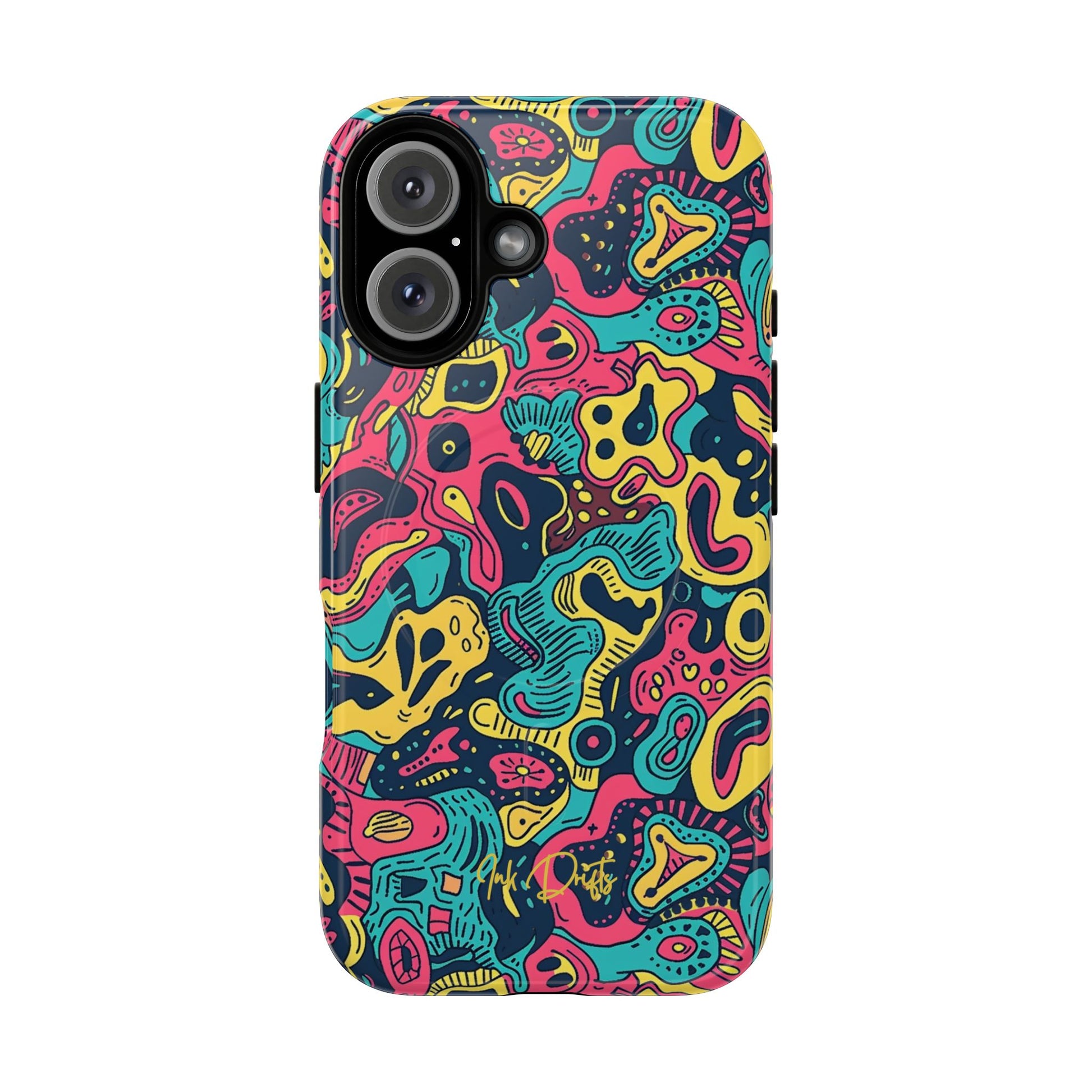 iPhone 16 Glossy Phone Case - Psychedelic Pop | MagSafe iPhone Case