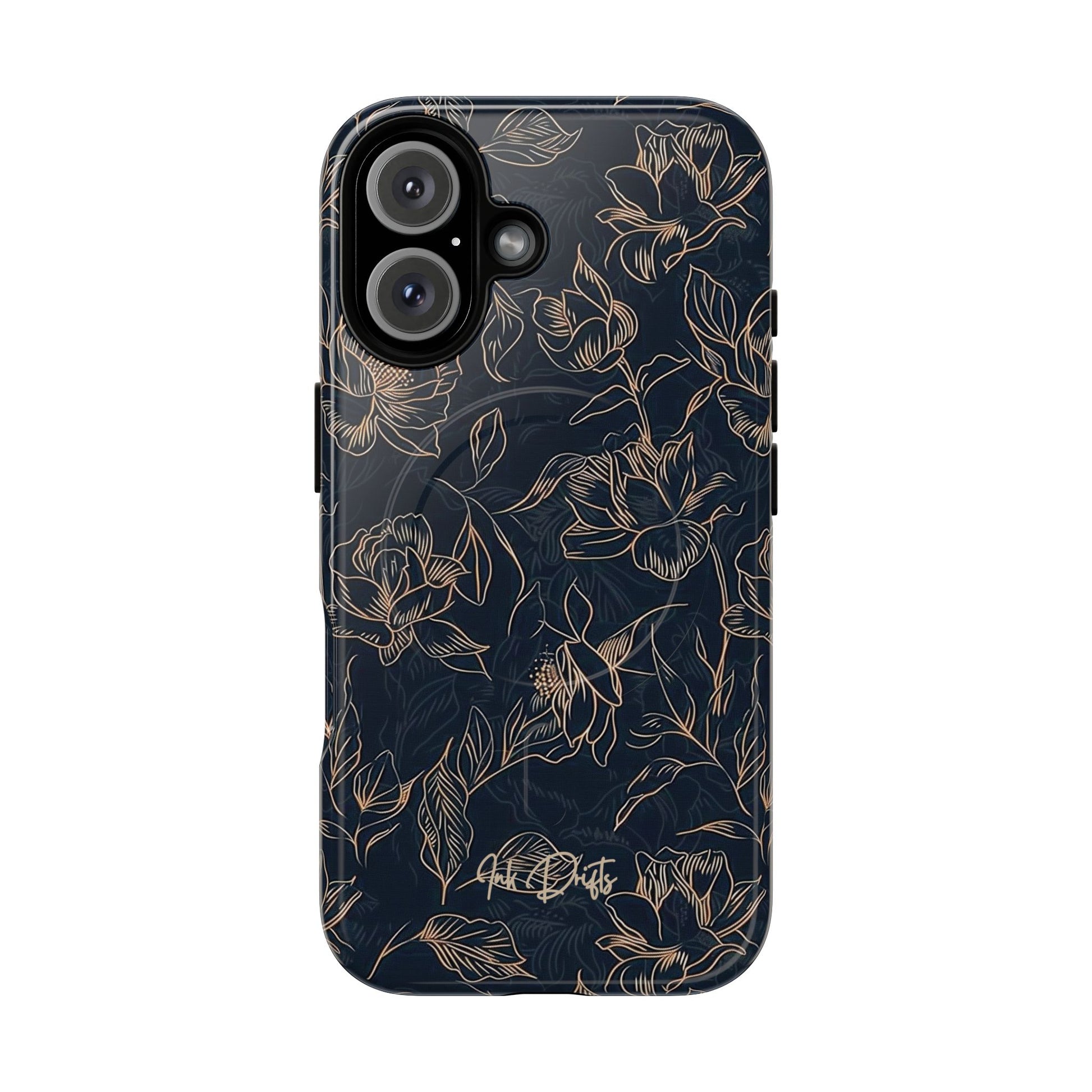 iPhone 16 Glossy Phone Case - Golden Elegance | MagSafe iPhone Case