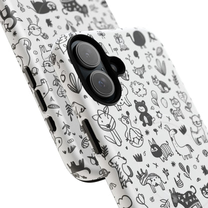 Phone Case - Doodle Zoo | MagSafe iPhone Case