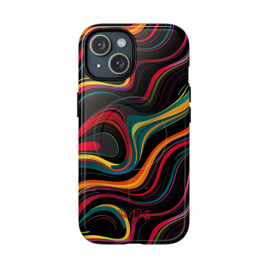 iPhone 15 Glossy Phone Case - Vivid Currents | MagSafe iPhone Case